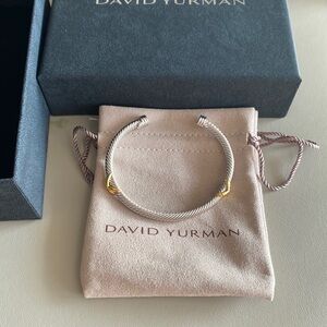David Yurman Twisted Silver Bracelet with Gold Accents